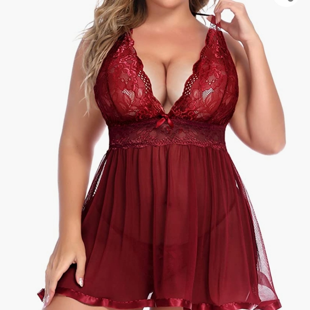 Plus Size Babydoll Chemise Lingerie